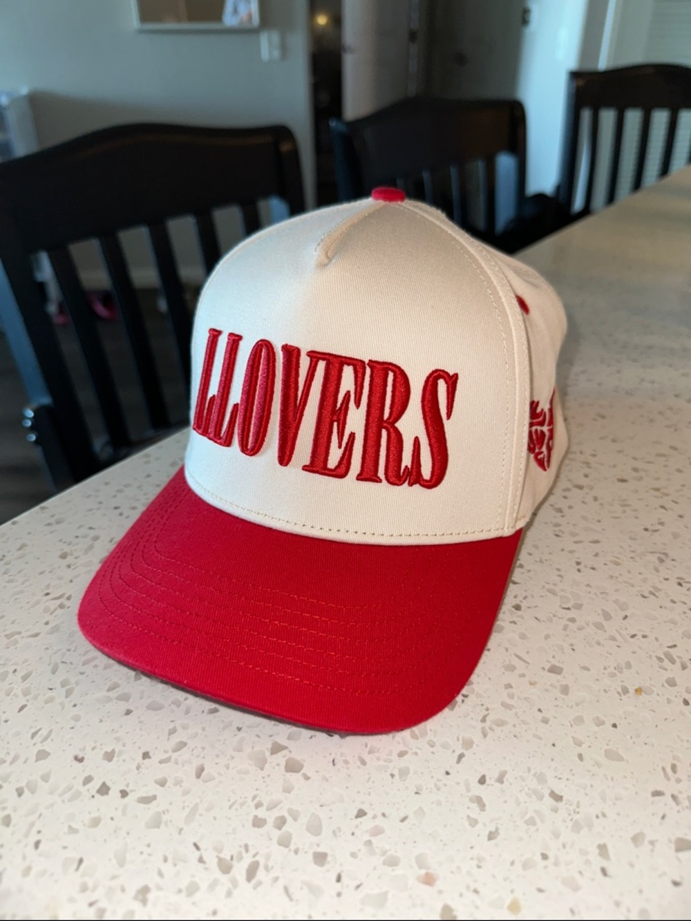 Lovesick White and Red "LLOVERS" Baseball Hat